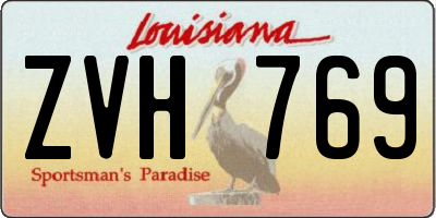 LA license plate ZVH769