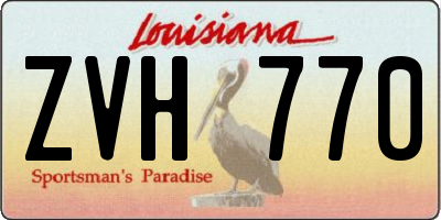 LA license plate ZVH770