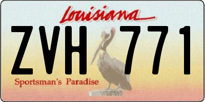 LA license plate ZVH771