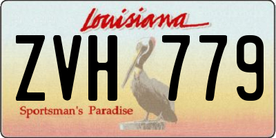 LA license plate ZVH779