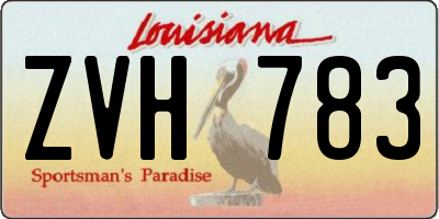 LA license plate ZVH783