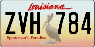 LA license plate ZVH784