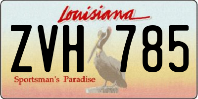 LA license plate ZVH785