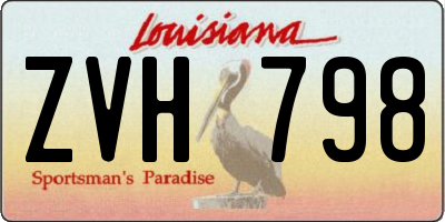 LA license plate ZVH798