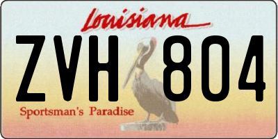LA license plate ZVH804
