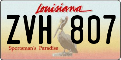 LA license plate ZVH807