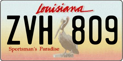 LA license plate ZVH809