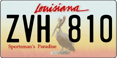 LA license plate ZVH810