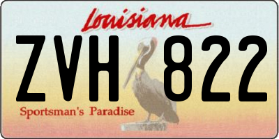 LA license plate ZVH822