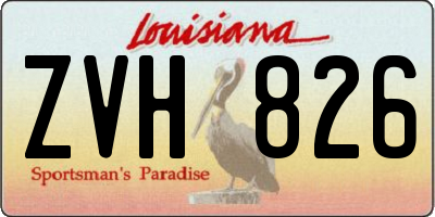 LA license plate ZVH826