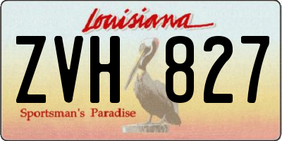 LA license plate ZVH827