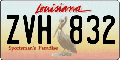 LA license plate ZVH832