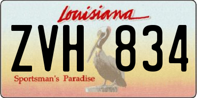 LA license plate ZVH834