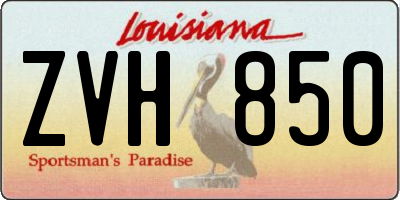 LA license plate ZVH850