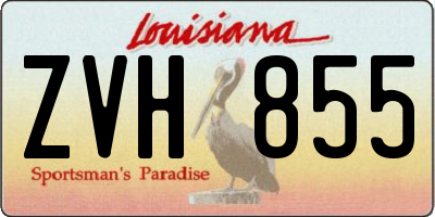 LA license plate ZVH855