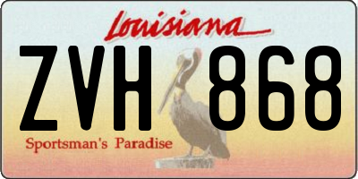 LA license plate ZVH868