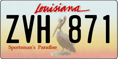 LA license plate ZVH871