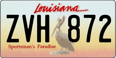 LA license plate ZVH872