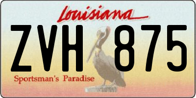 LA license plate ZVH875