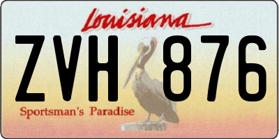 LA license plate ZVH876