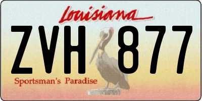LA license plate ZVH877