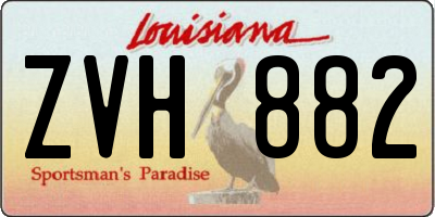 LA license plate ZVH882