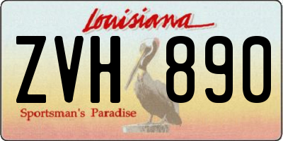 LA license plate ZVH890