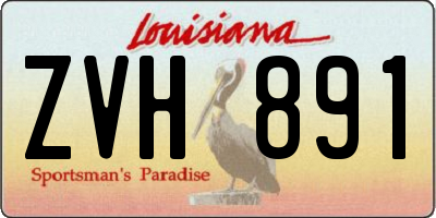 LA license plate ZVH891