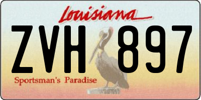 LA license plate ZVH897