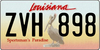 LA license plate ZVH898