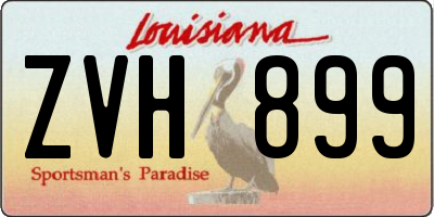 LA license plate ZVH899