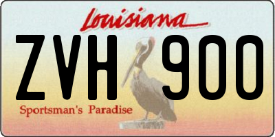 LA license plate ZVH900