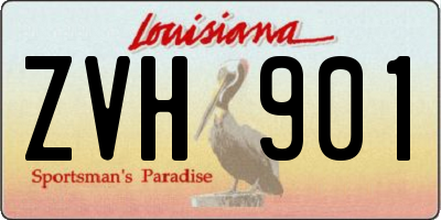 LA license plate ZVH901