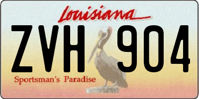 LA license plate ZVH904