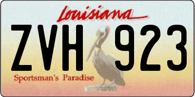 LA license plate ZVH923