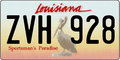 LA license plate ZVH928