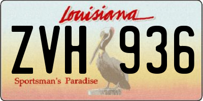 LA license plate ZVH936