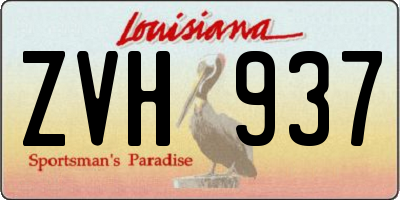 LA license plate ZVH937