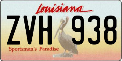 LA license plate ZVH938