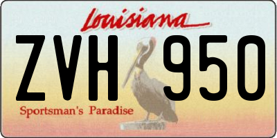 LA license plate ZVH950