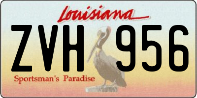 LA license plate ZVH956