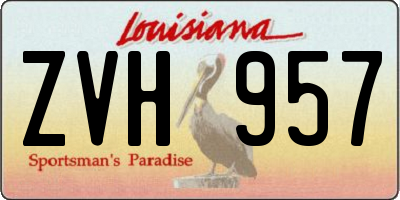 LA license plate ZVH957