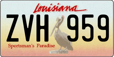 LA license plate ZVH959