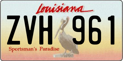 LA license plate ZVH961