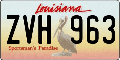 LA license plate ZVH963