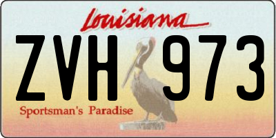 LA license plate ZVH973