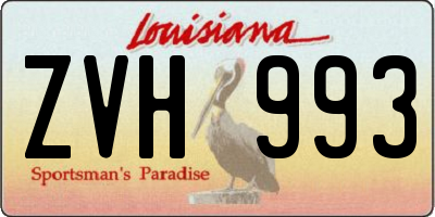 LA license plate ZVH993