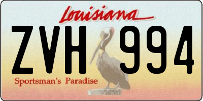LA license plate ZVH994