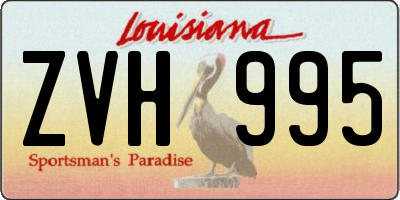 LA license plate ZVH995