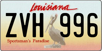 LA license plate ZVH996